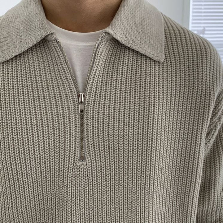 Ryan™ - Pull tricoté avec col demi-zip 