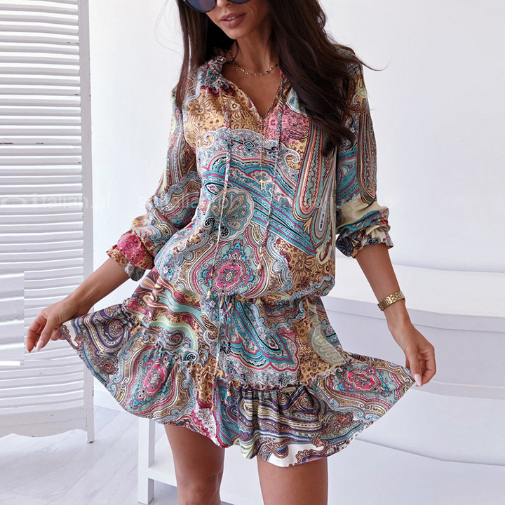 Juniper - BOHEMIAN MINI DRESS MET FLORAL PATTERN