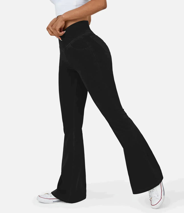 Cassia™ stretch flare jeans met hoge taille