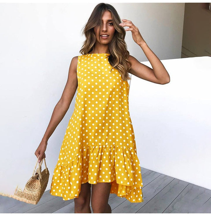 Natalia Jurk | Moeiteloos Stijlvol: Omarm comfort met onze Casual Polka Dot Dress