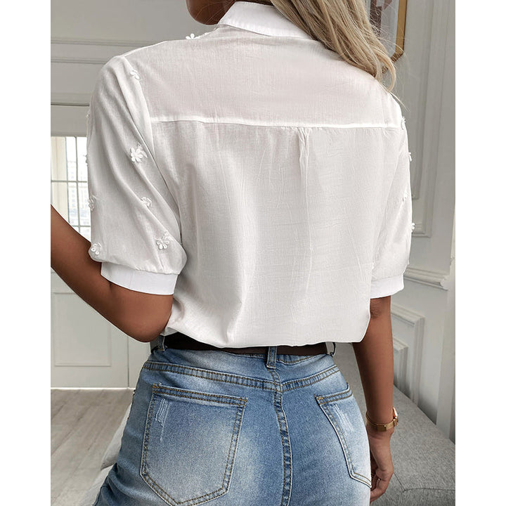 Luna™ - Blouse raffinée à manches courtes 