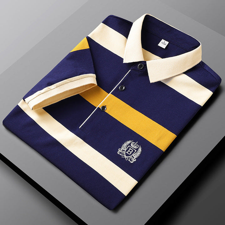 Polo rayé premium pour hommes Sebastian | Style classique | Logo brodé