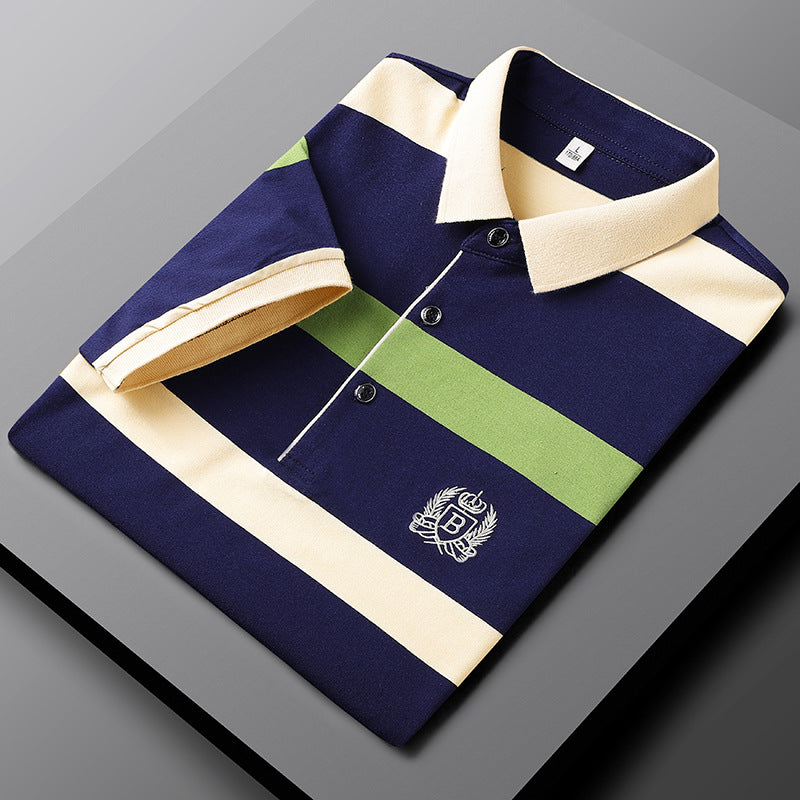 Polo rayé premium pour hommes Sebastian | Style classique | Logo brodé