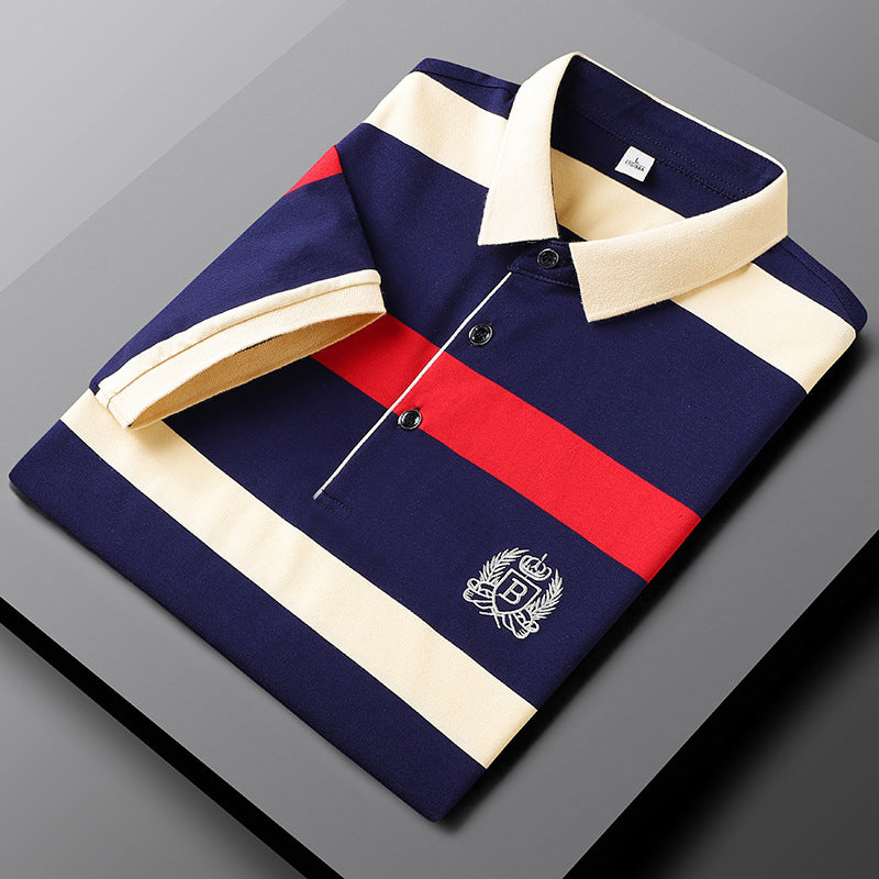 Polo rayé premium pour hommes Sebastian | Style classique | Logo brodé