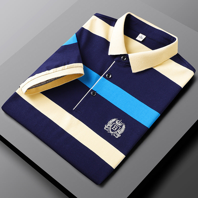 Polo rayé premium pour hommes Sebastian | Style classique | Logo brodé