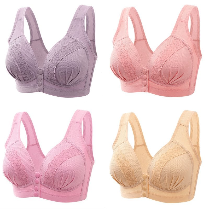 ContourShape - 2023 Soutien-gorge en coton respirant et doux pour la peau avec boutons sur le devant 